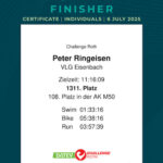 Bestzeit für VLG Triathlet Peter Ringeisen beim Triathlon in Roth