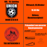 Nachholpartie vom letzten Spieltag Union D/K/N/O – TuS Dietkirchen II am Mittwoch