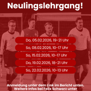 Neulingslehrgang für Schiedsrichter