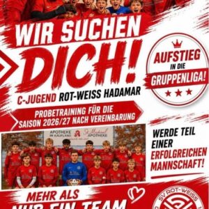 C-Junioren von RW Hadamar laden zum Probetraining ein