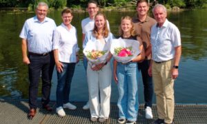 Empfang beim Limburger Club für Wassersport für die erfolgreichen Ruderinnen Charlotte Bergmann und Jette Weilnau und ihren Trainer Florian Bendel am 16. August 2026